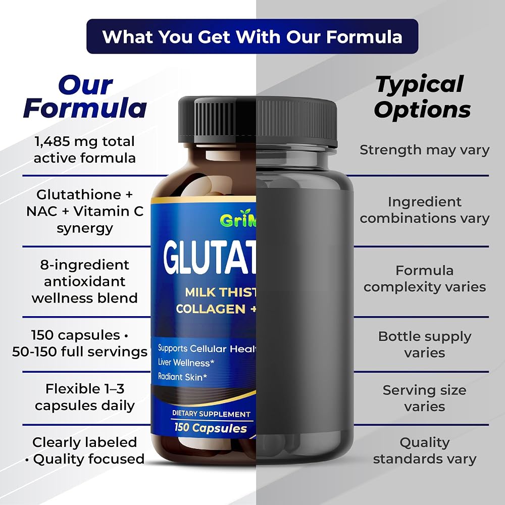 GriMed Glutathione Complex 1,485mg 8-in-1 - 150 Vegetarian Capsules - image 6
