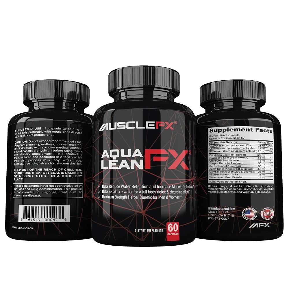 MUSCLE FX AquaLean FX Maximum Strength Diuretic - 60 Capsules