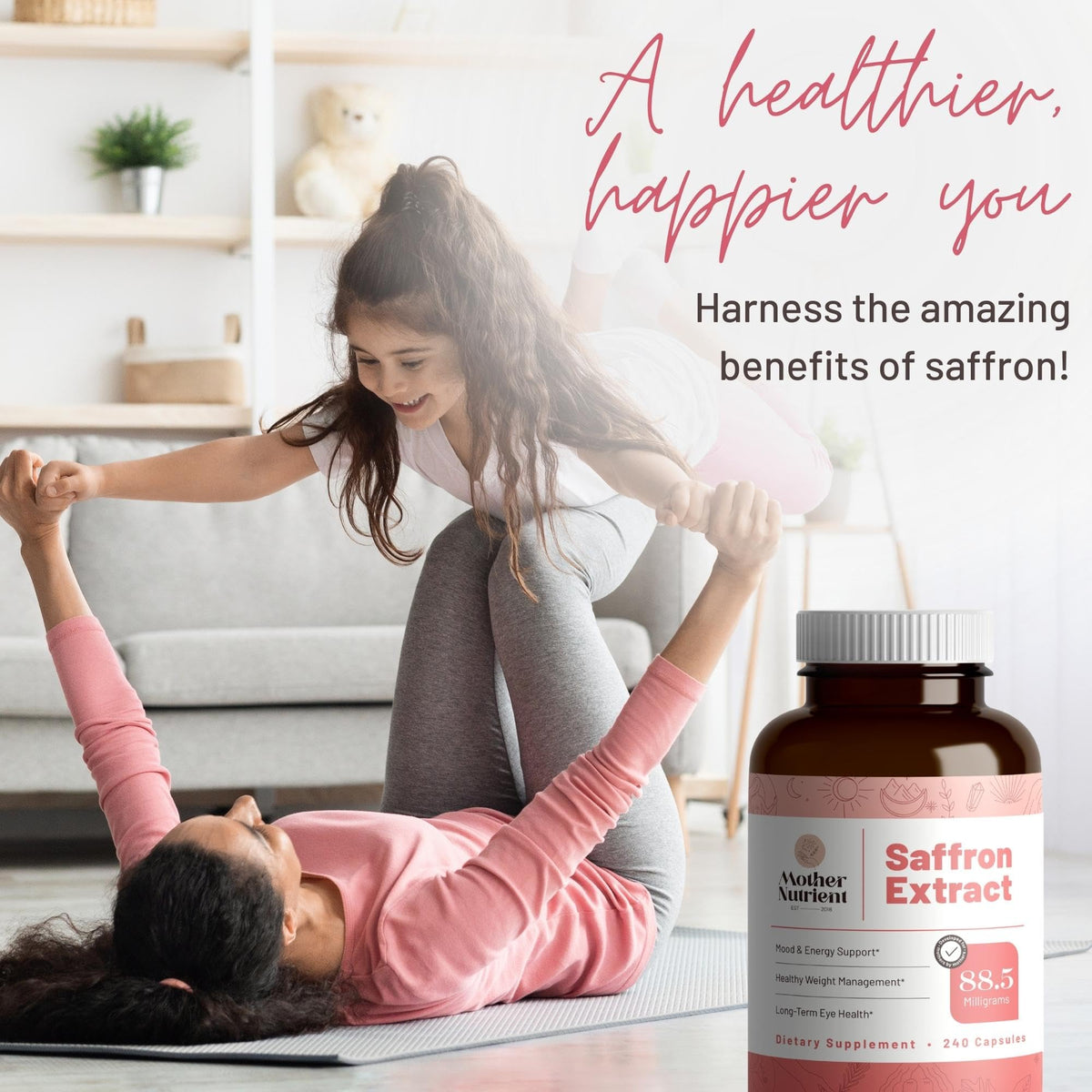 Mother Nutrient Saffron Extract Supplement 88.5mg - 240 Vegetarian Capsules - image 2