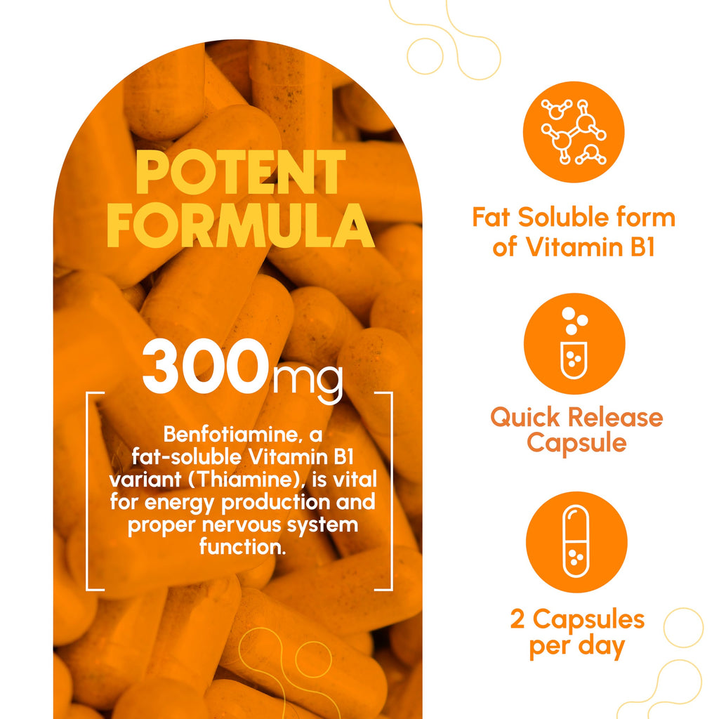 Zenavea Benfotiamine 300mg Vitamin B1 - 180 Capsules - image 3