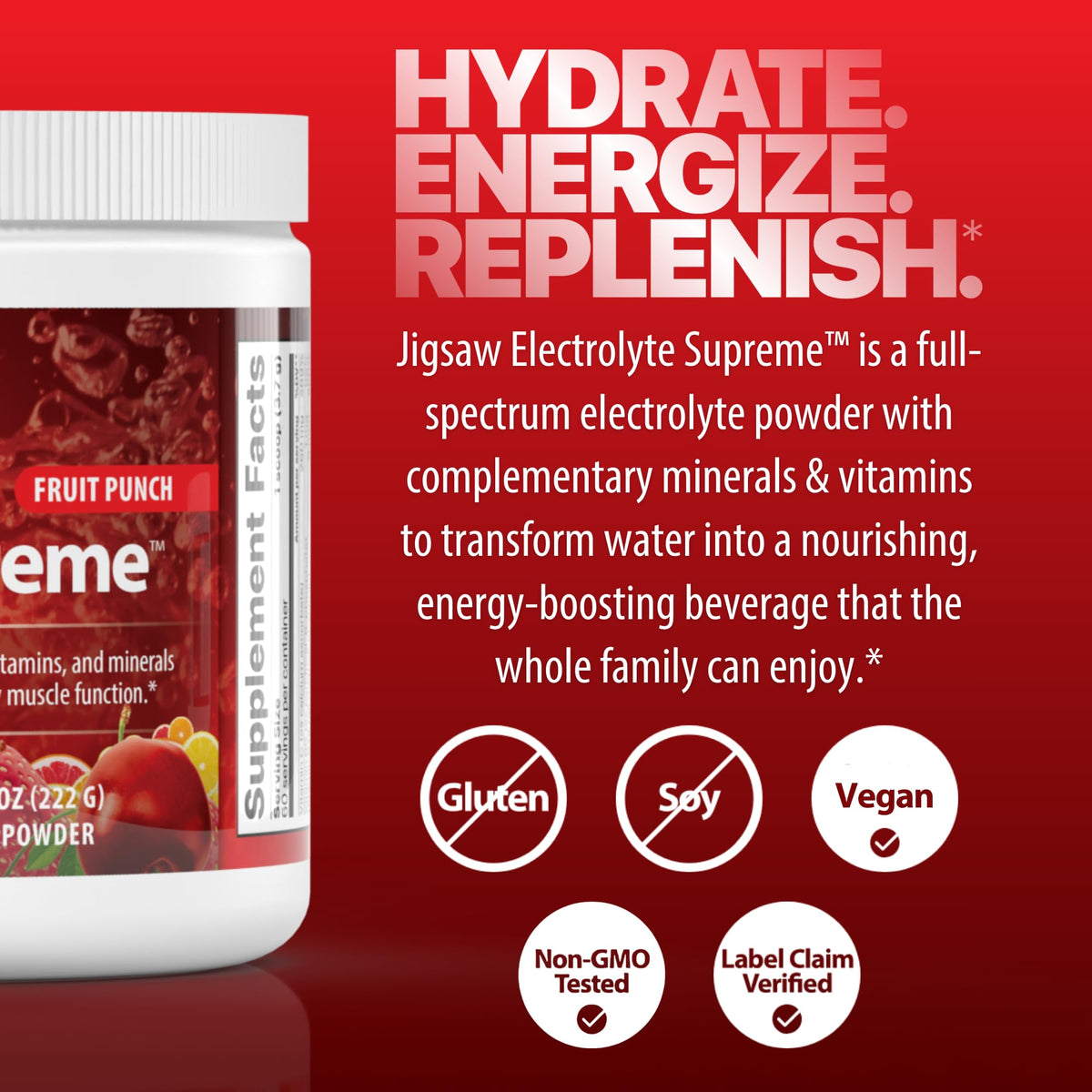 Jigsaw Health Electrolyte Supreme Powder Fruit Punch - 60 Servings - image 5