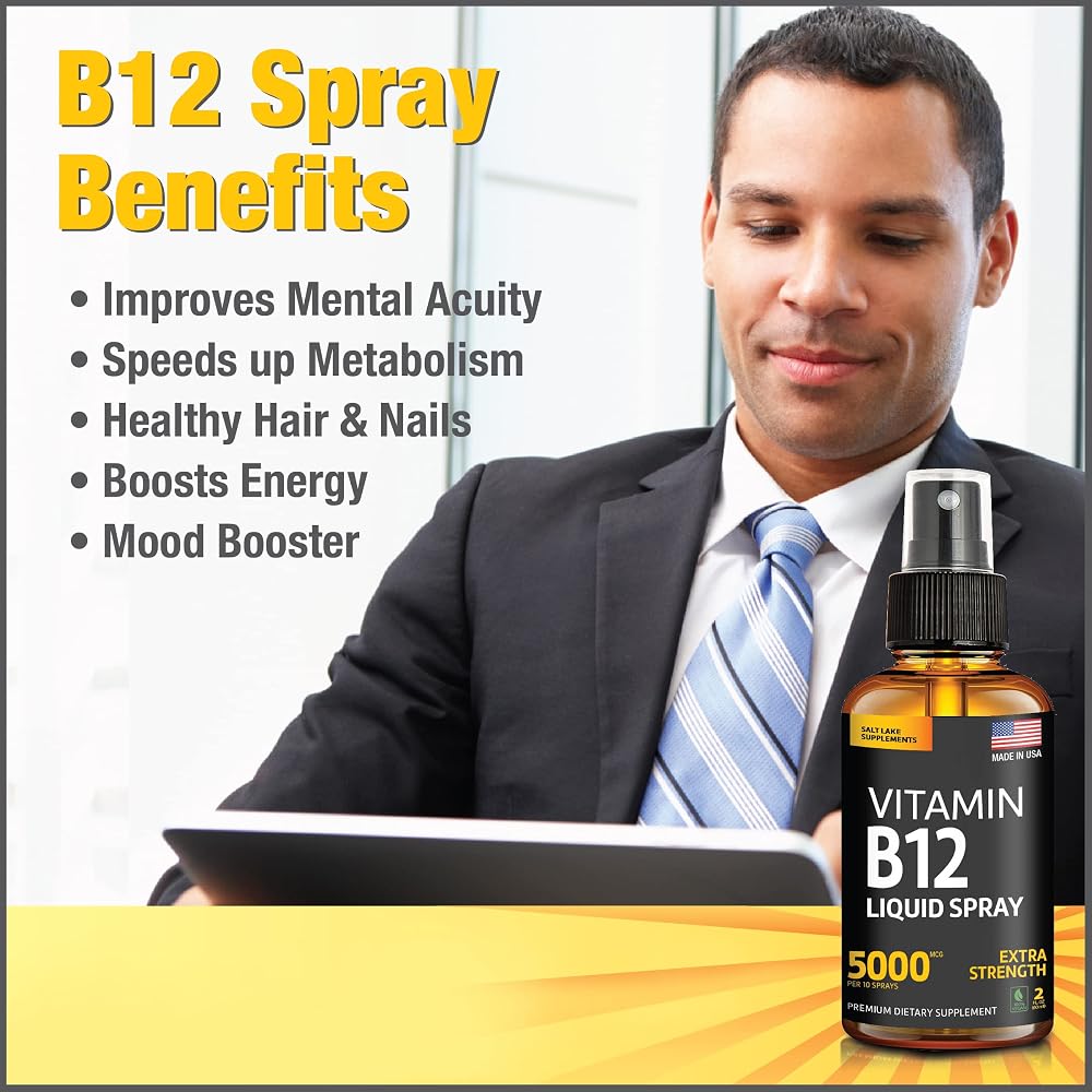 Salt Lake Supplements Liquid B12 Spray 5000 mcg Methylcobalamin - 2 Pack - image 5