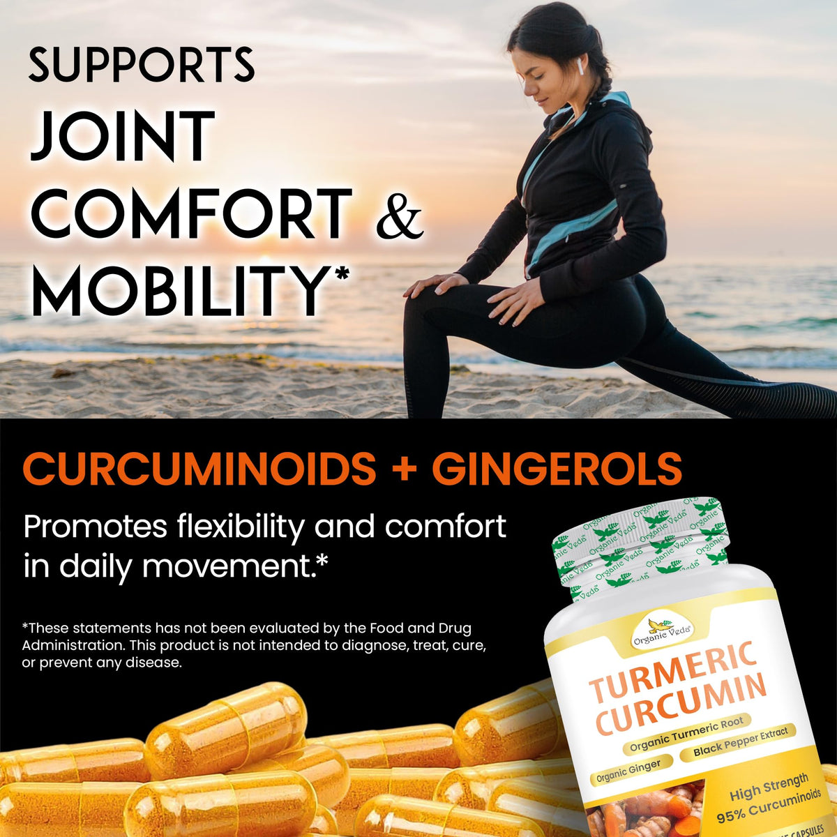 Organic Veda Turmeric and Ginger Supplement - 300 Capsules - image 4
