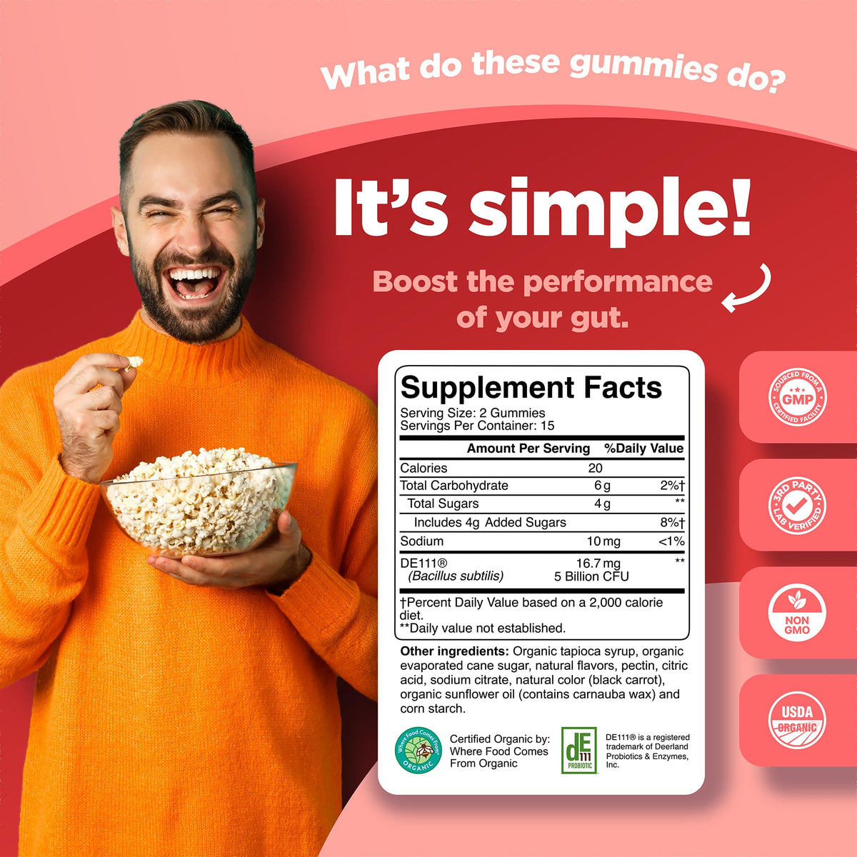 Phytoral Probiotic Gummies for Adults 5 Billion CFU - 30 Count - image 3