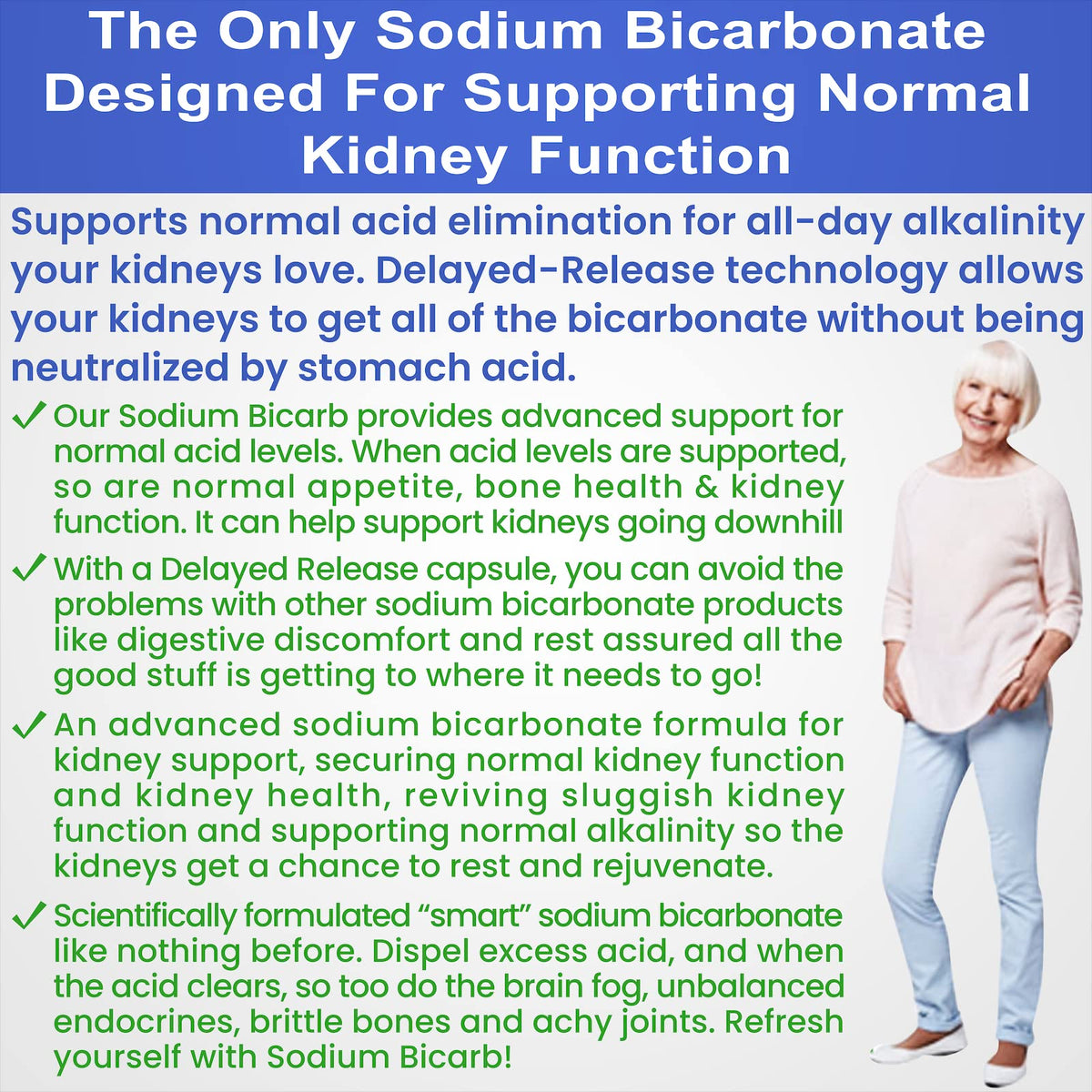 Kidney Restore Sodium Bicarbonate 650mg Delayed Release - 120 Capsules - image 7