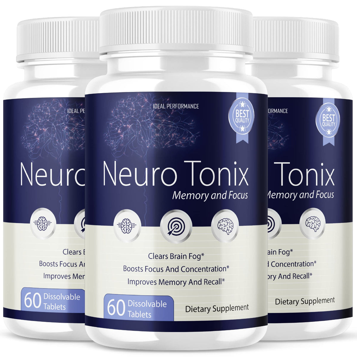 IDEAL PERFORMANCE Neurotonix Memory Supplement for Focus - 180 Capsules