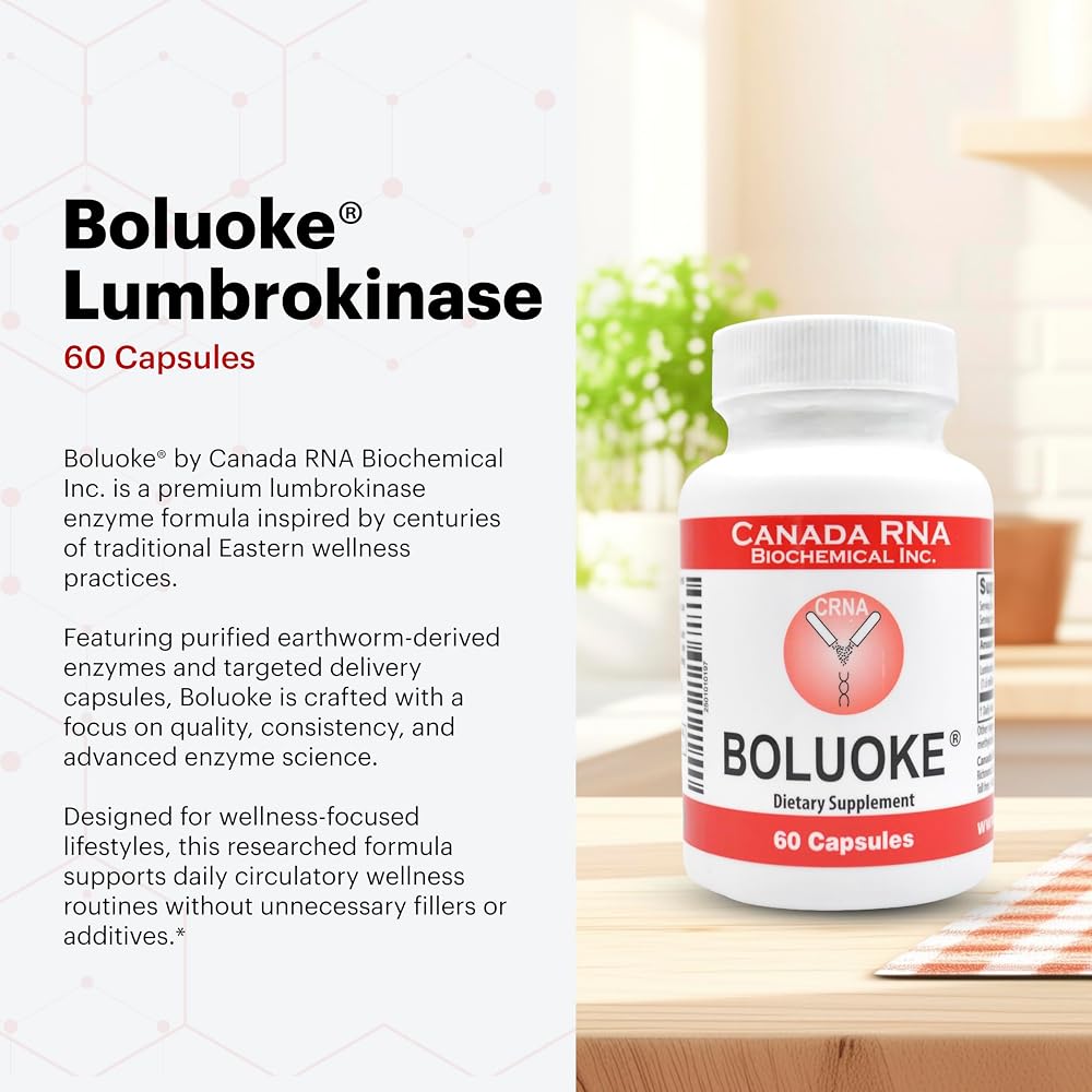 Canada RNA Boluoke Lumbrokinase 20 mg - 120 Capsules - image 3