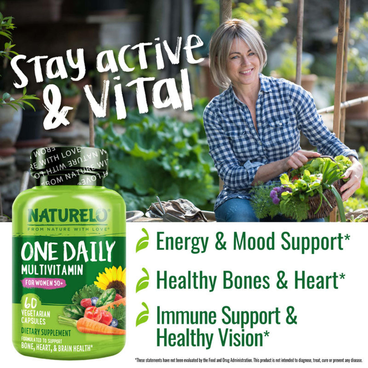 NATURELO One Daily Multivitamin for Women 50+ - 60 Capsules - image 5