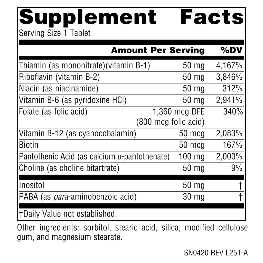 Source Naturals B-50 Complex Vitamin B - 50 Tablets - image 2