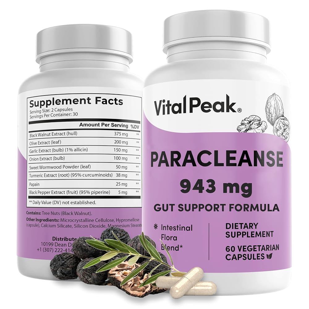 Vital Peak ParaCleanse Wormwood Black Walnut Digestive Support - 60 Capsules