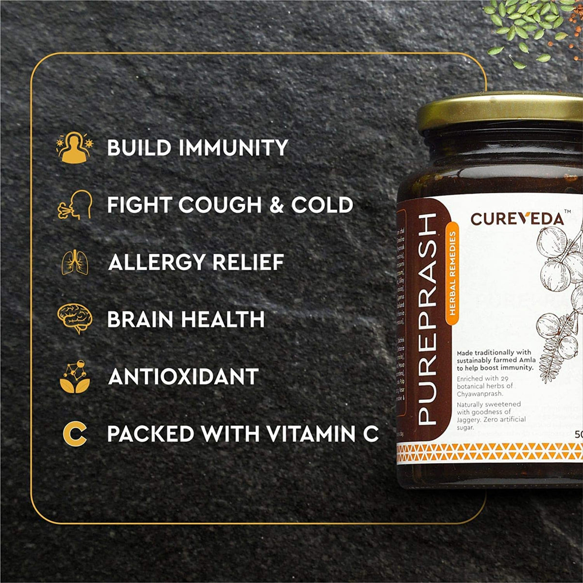 Veena Cureveda Pureprash Immunity Booster Chyawanprash - 500g - image 2