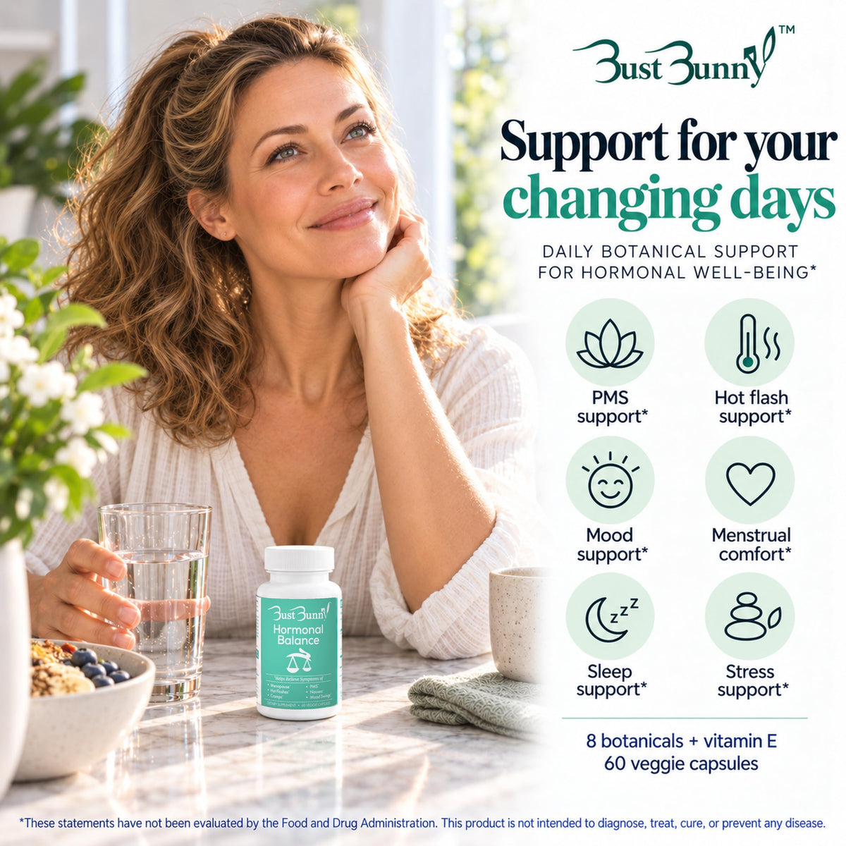 Bust Bunny Hormonal Balance for Women Perimenopause & PMS Support - 60 Capsules - image 2