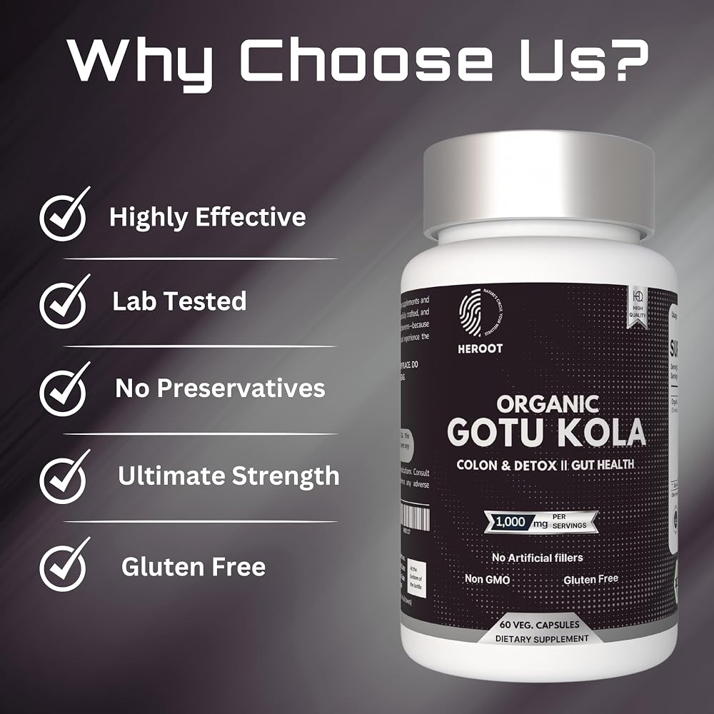 Heroot Gotu Kola Capsules 400mg - 60 Capsules - image 7