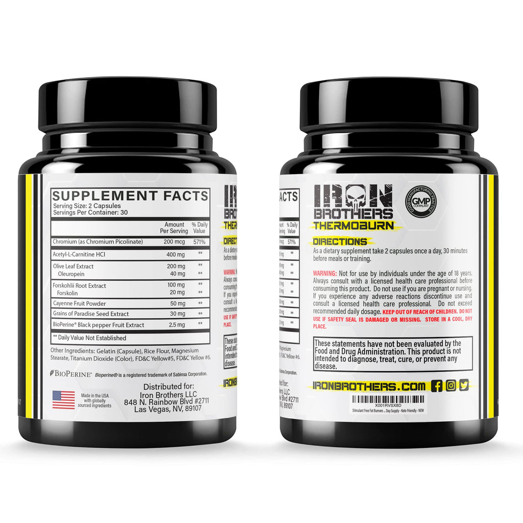 Iron Brothers Stimulant Free Fat Burner - 60 Capsules - image 2