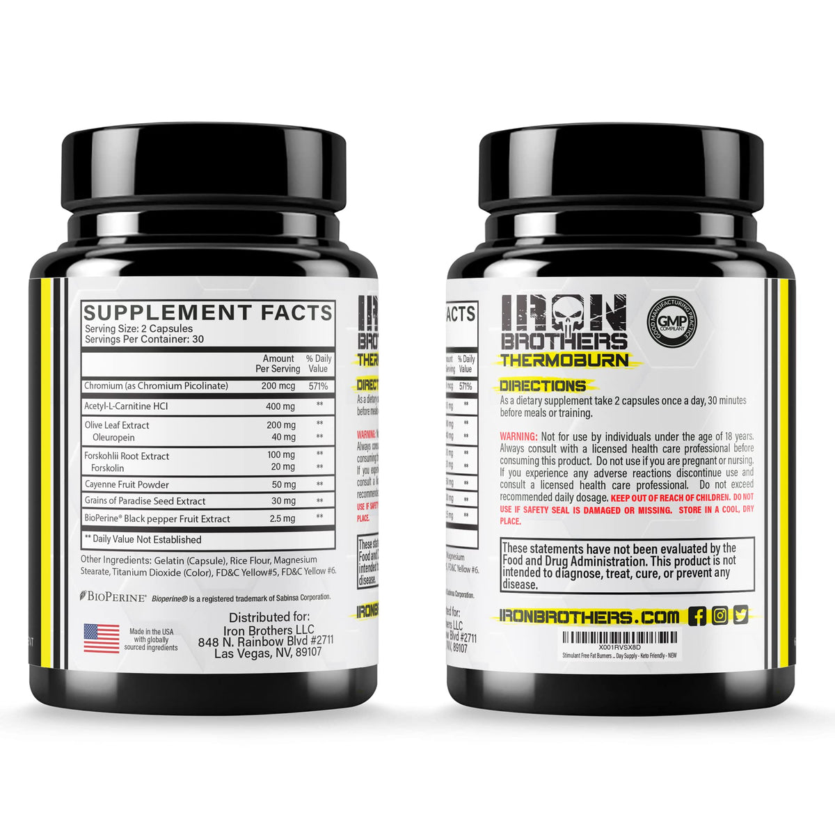 Iron Brothers Stimulant Free Fat Burner - 60 Capsules - image 2