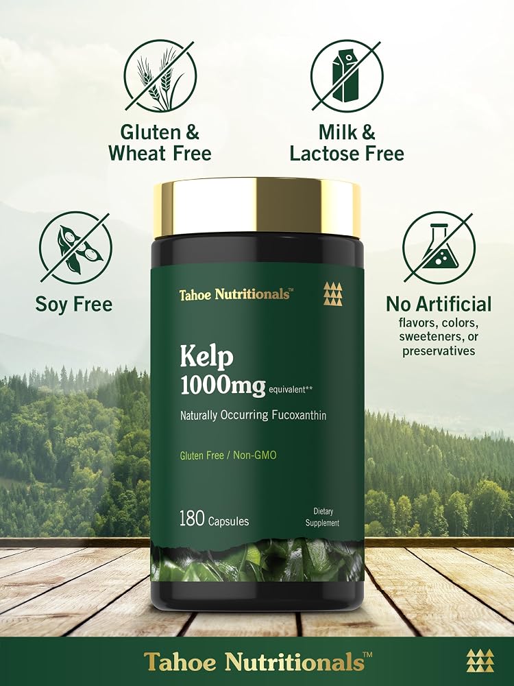 Tahoe Nutritionals Kelp Supplement with Green Tea Extract - 180 Capsules - image 5