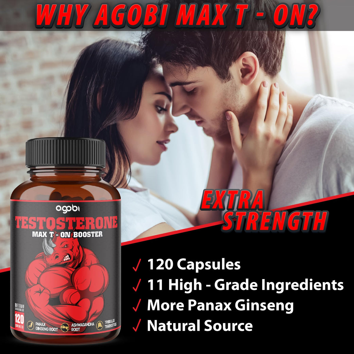 agobi 11-in-1 Testosterone Supplement - 120 Capsules - image 5