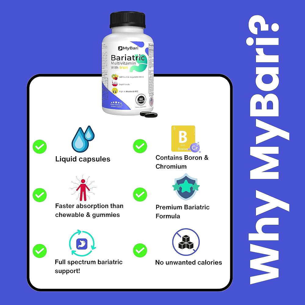 MyBari All-in-One Bariatric Multivitamin with Iron - 60 Capsules - image 7