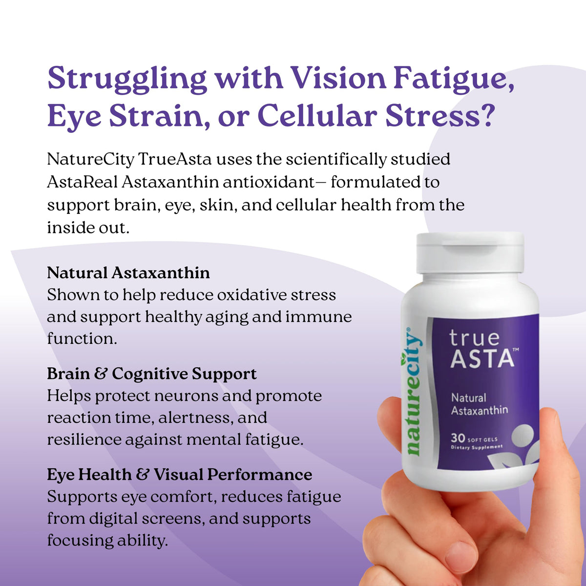 NatureCity TrueAsta Astaxanthin 6mg Antioxidant Support - 30 Softgels - image 4