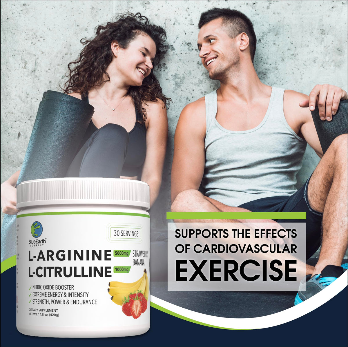 BlueEarth Company L-Arginine 5000mg + L-Citrulline Complex Powder