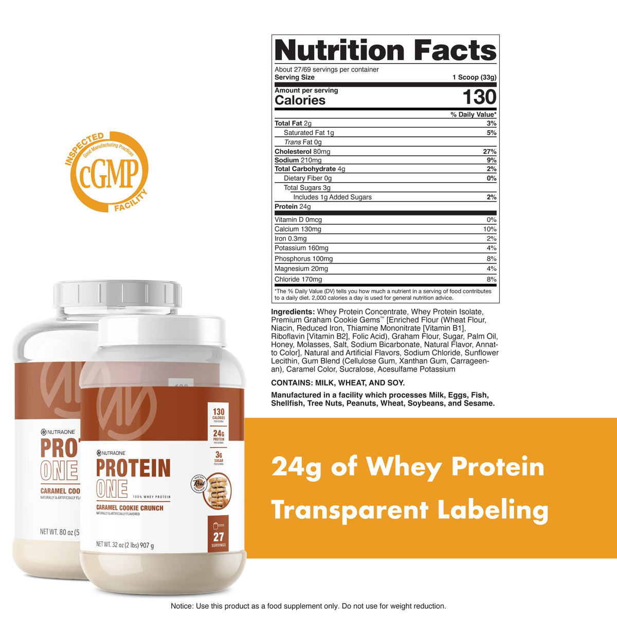 NutraOne ProteinOne Whey Protein Powder