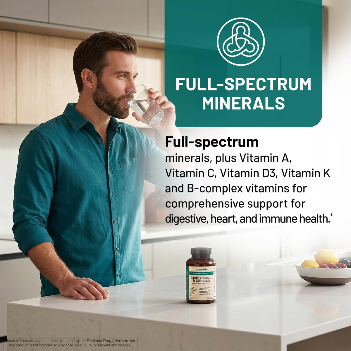 NatureWise Men's Multivitamin with Stress Support - 60 Capsules - image 4