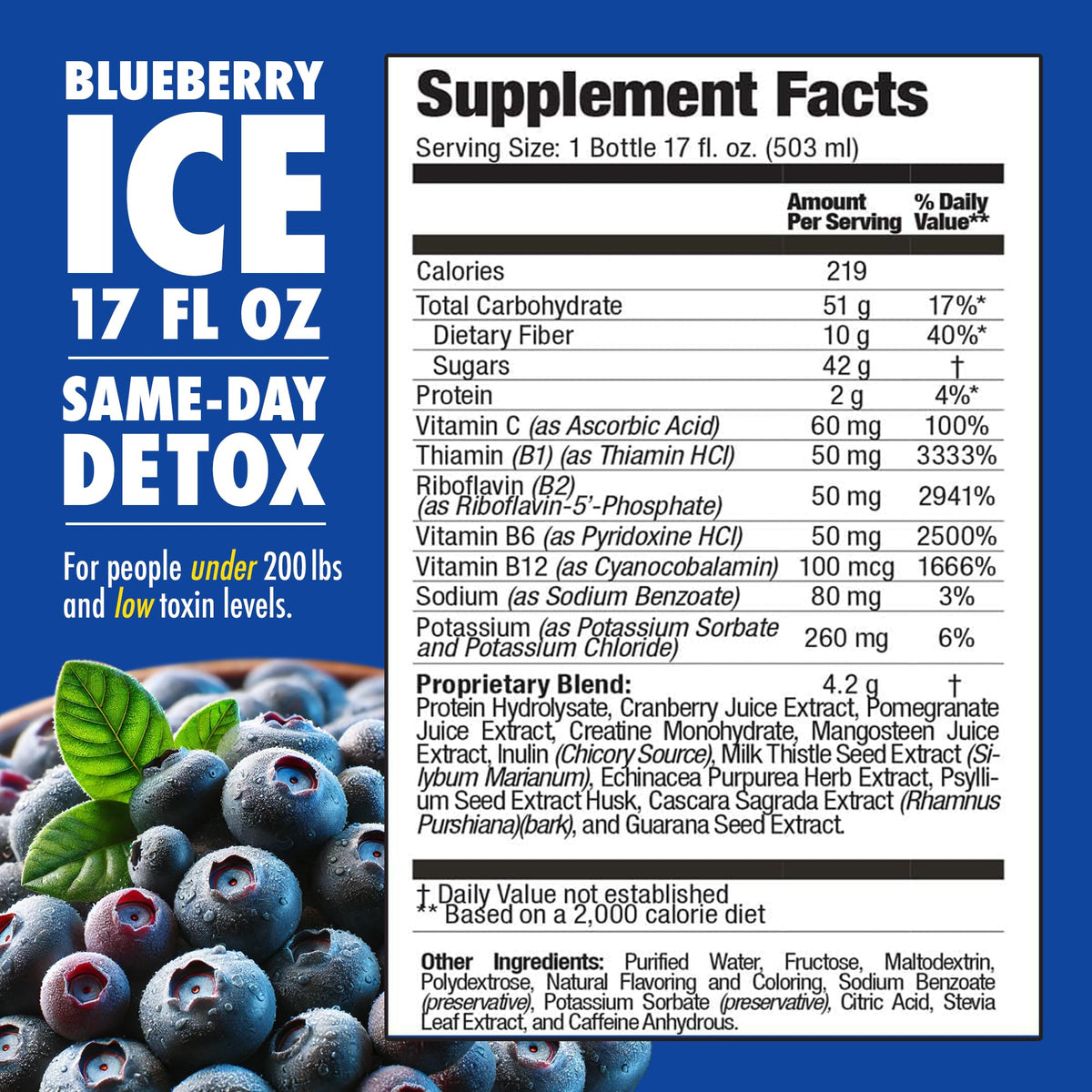 Rescue Detox ICE Maximum Strength Blueberry - 17 Fl Oz - image 2