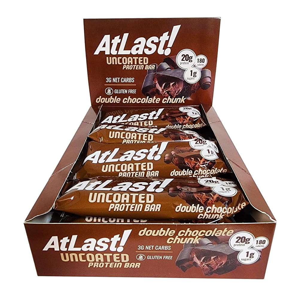 At Last! Double Chocolate Chunk Protein Bars - 12 Count