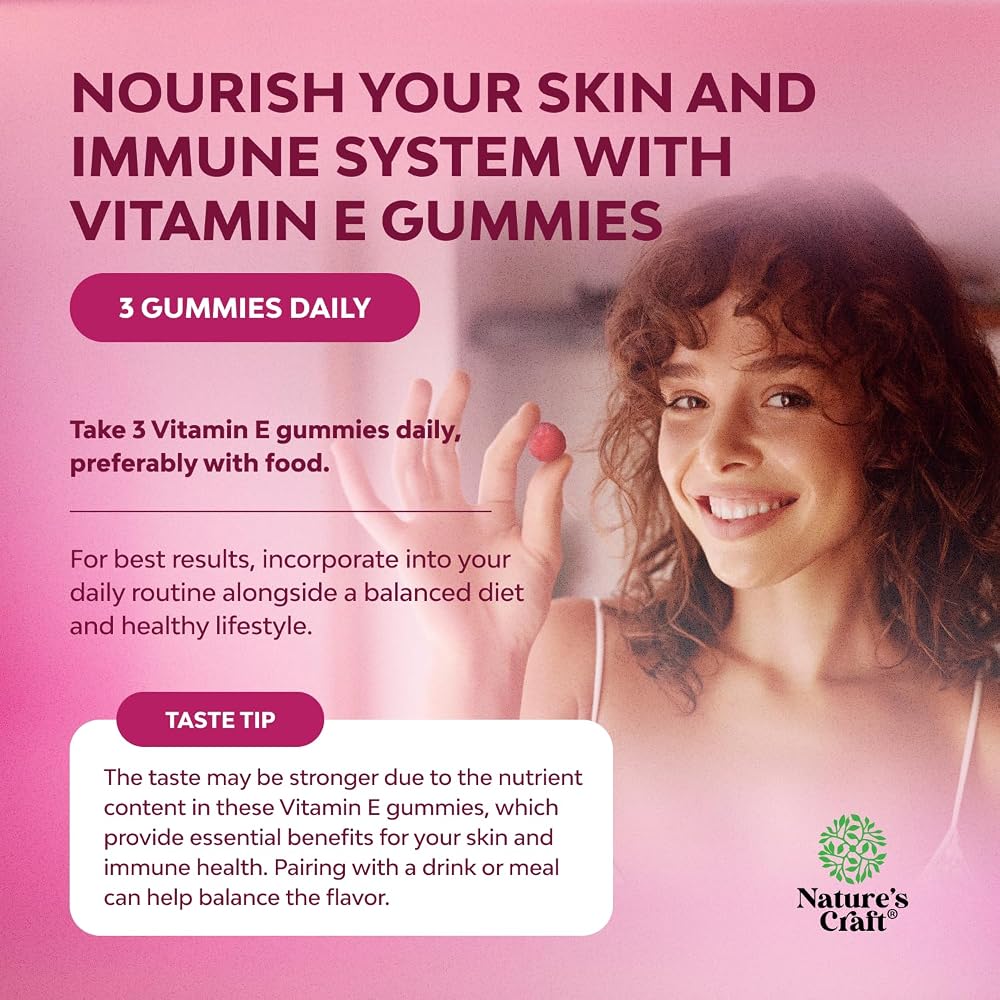 Natures Craft Vitamin E Gummies for Skin Care - 90 Count - image 2