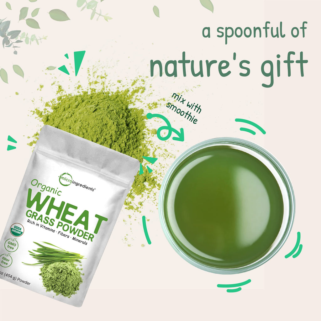 Micro Ingredients Organic Wheat Grass Powder - 16 Ounce - image 6