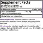 Bronson Grape Seed Extract 400 mg Antioxidant Support - 180 Capsules - image 7