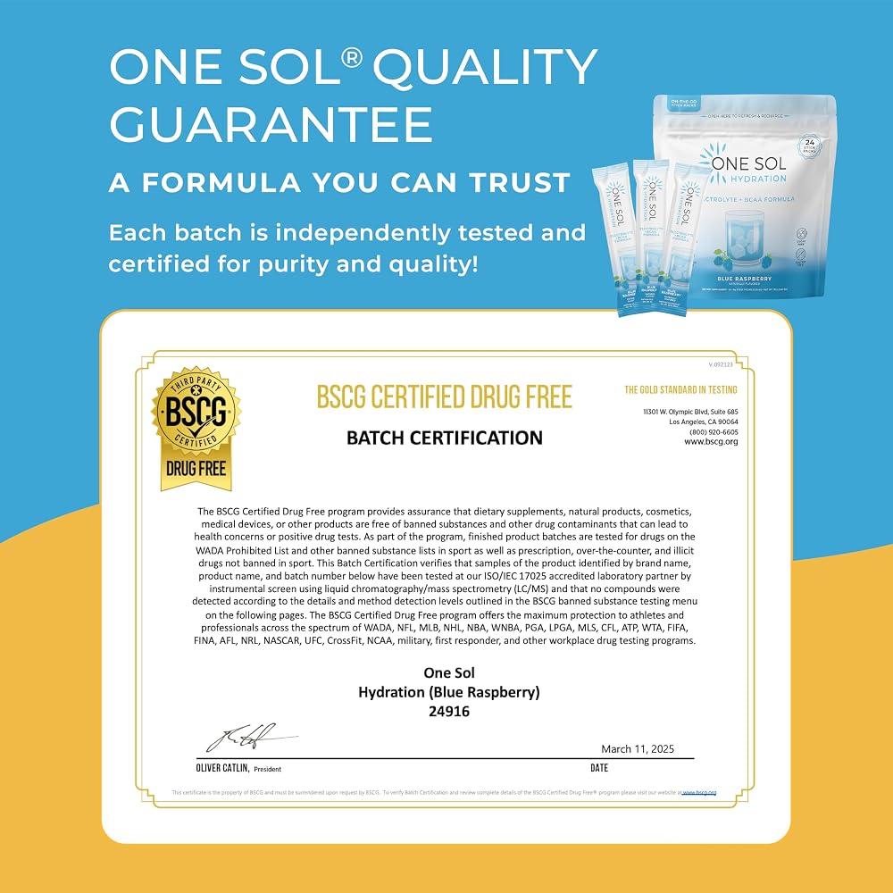 One Sol BCAA & Electrolyte Powder for Hydration, Energy & Recovery