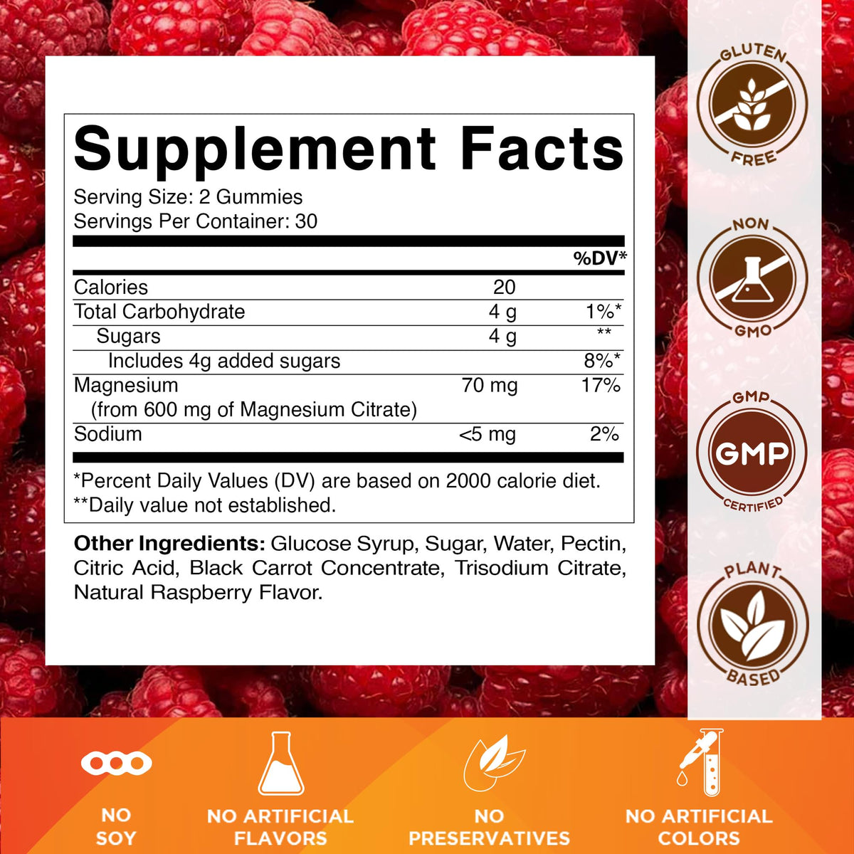 Vitamatic Magnesium Citrate Gummies 600mg per Serving - 60 Vegan