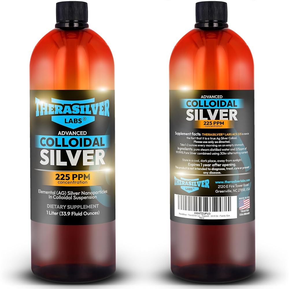 TheraSilver Labs ACS 225 Advanced Colloidal Silver Liquid - 1 Liter
