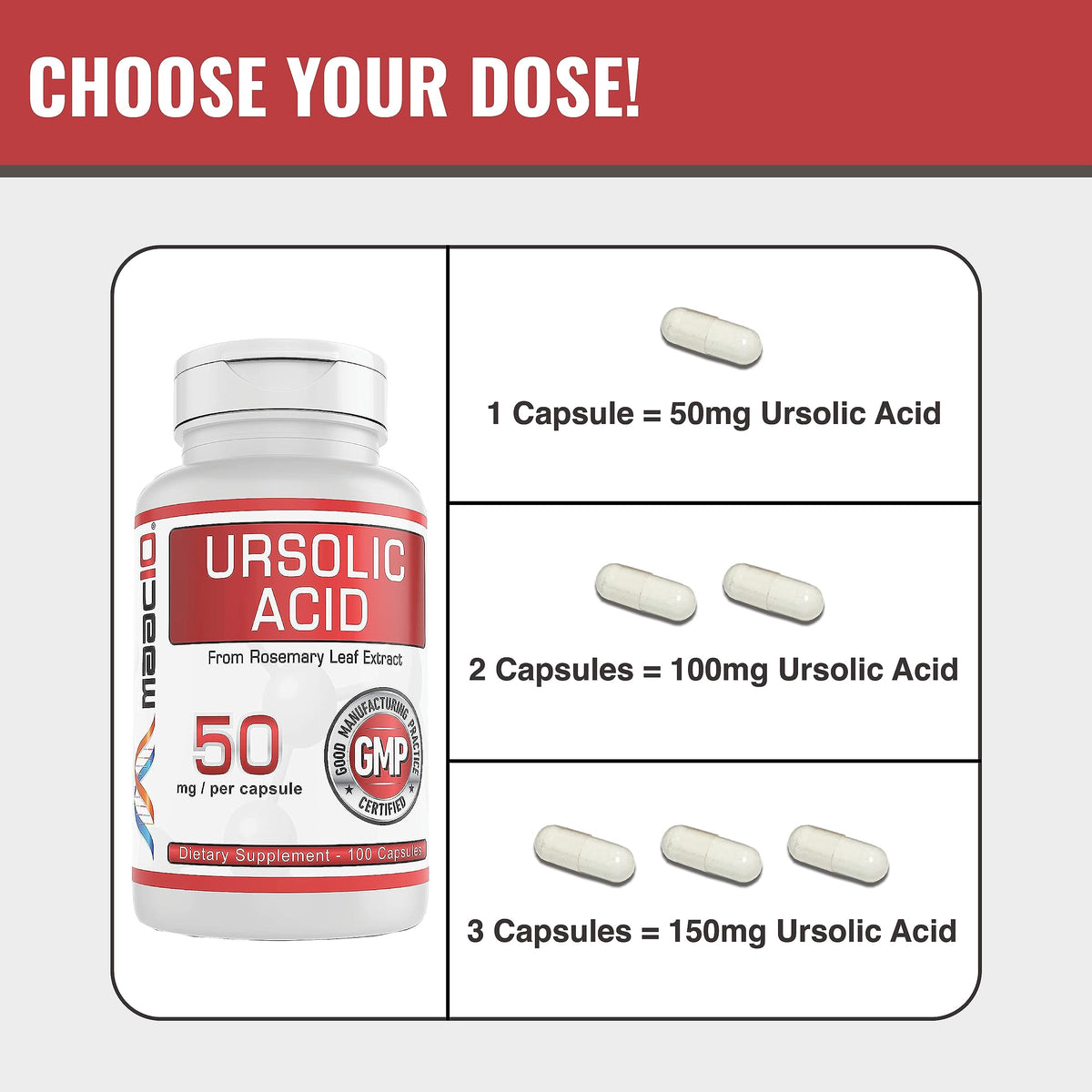 MAAC10 Ursolic Acid 50mg - 100 Capsules - image 4