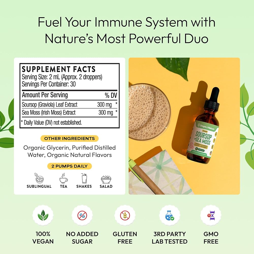 Drops Of Nature Soursop Bitters Liquid with Sea Moss - 60 mL - image 4