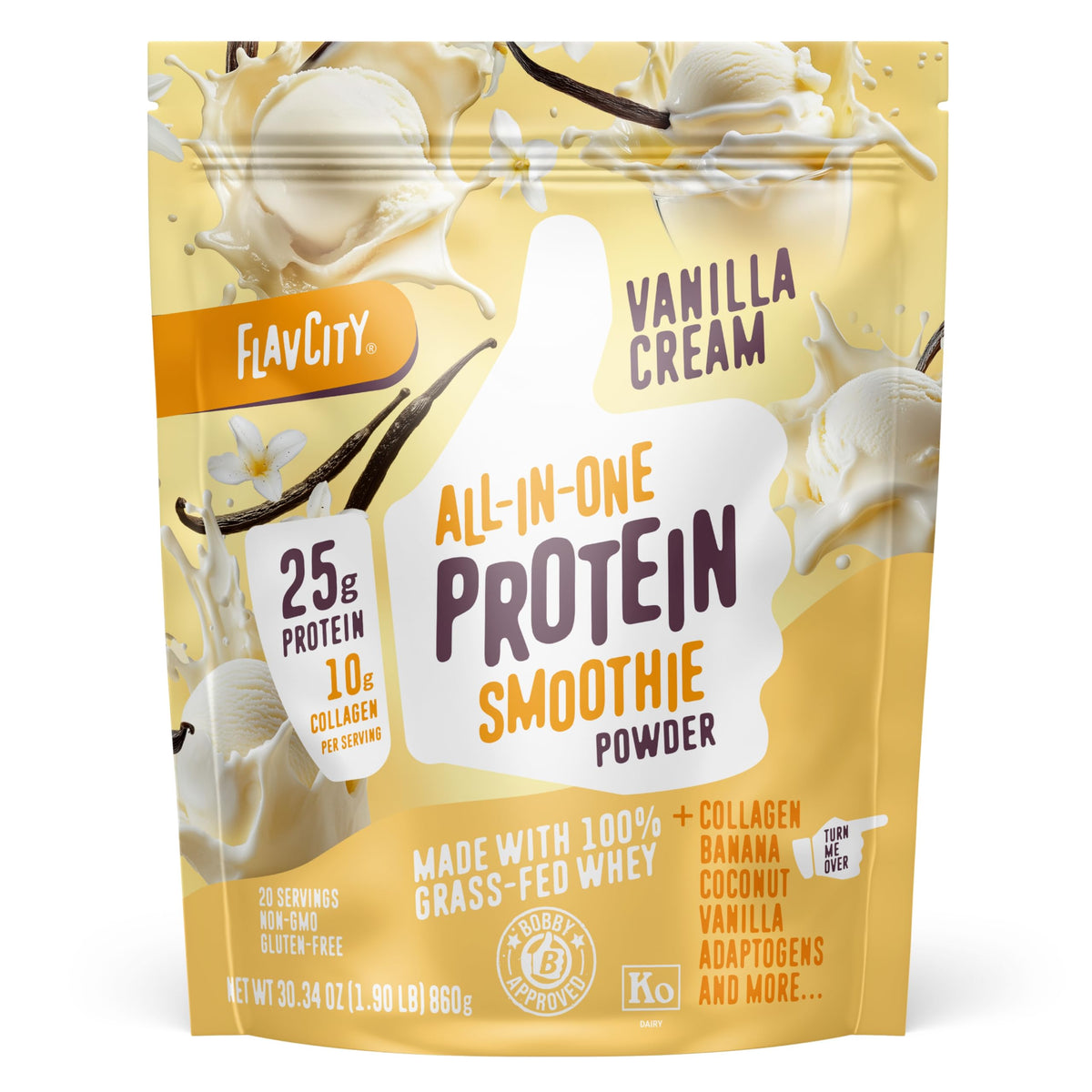 FlavCity Grass Fed Whey Protein Powder