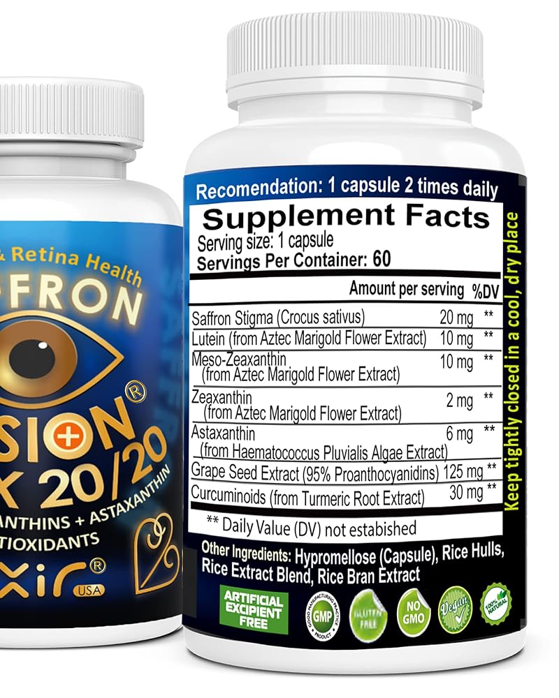 Vision Max 20/20 Eye Support with Lutein & Saffron - 120 Capsules - image 8