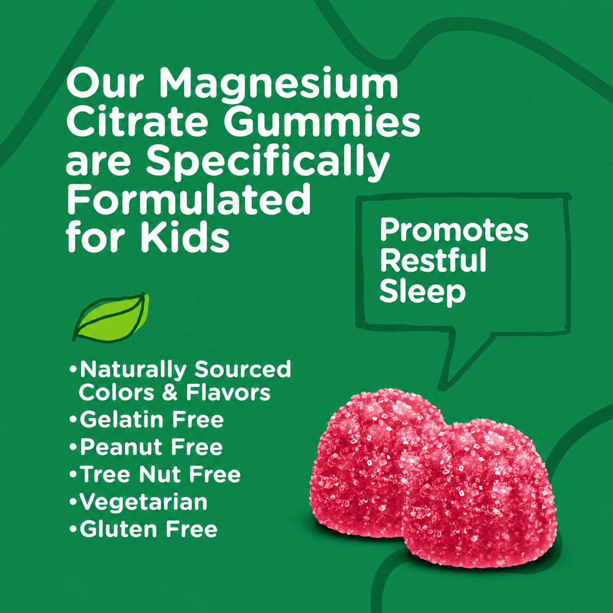 Viteey Kids Magnesium Citrate Gummies Raspberry - 120 Gummies - image 5