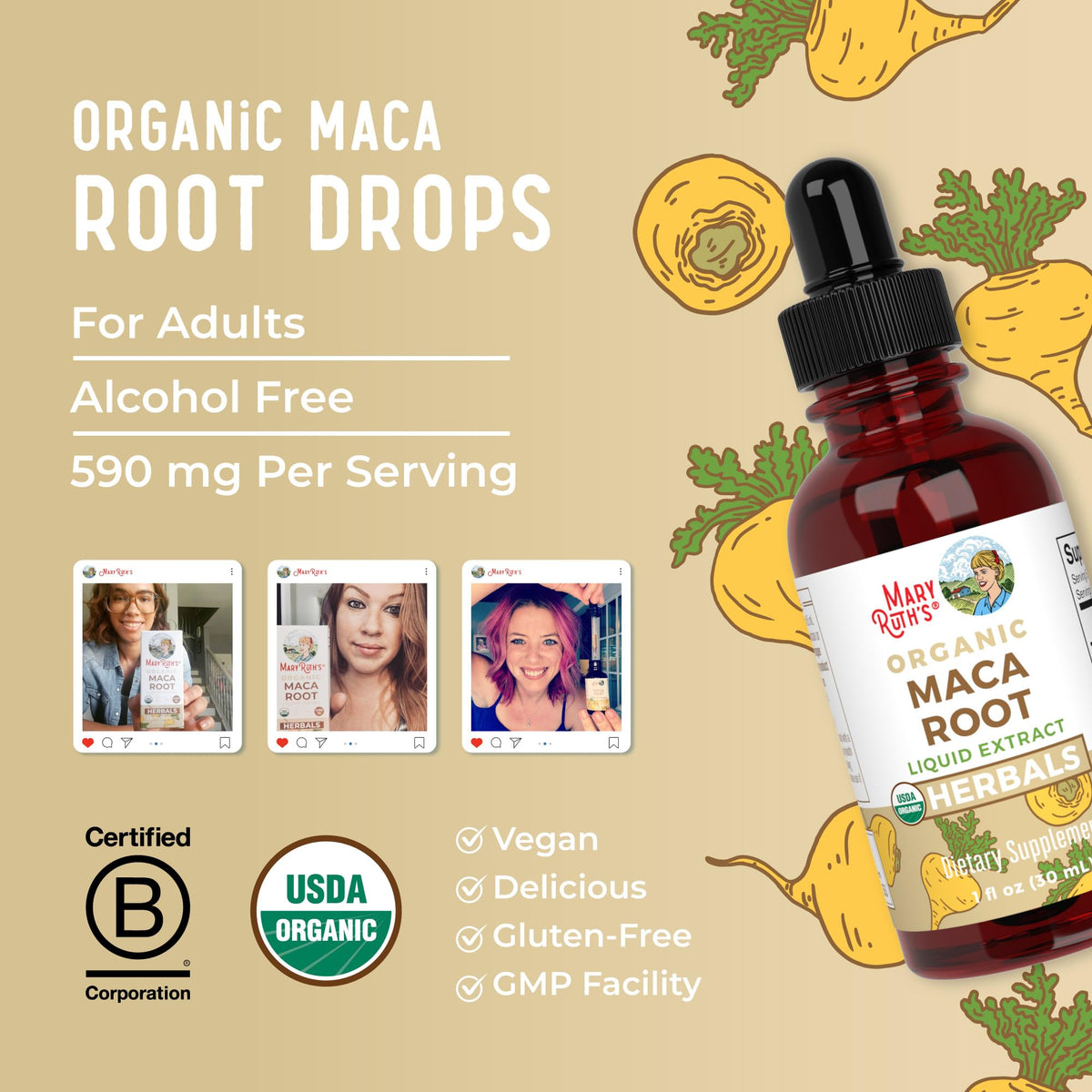MARYRUTH'S USDA Organic Maca Root Liquid Drops - 1 Fl Oz - image 9
