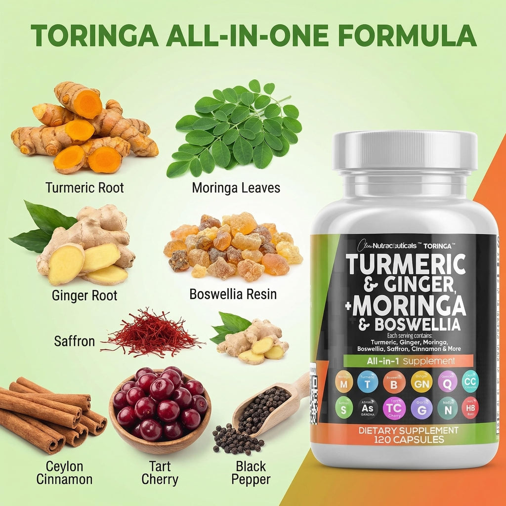 Clean Nutraceuticals Turmeric Moringa Supplement - 120 Capsules - image 4