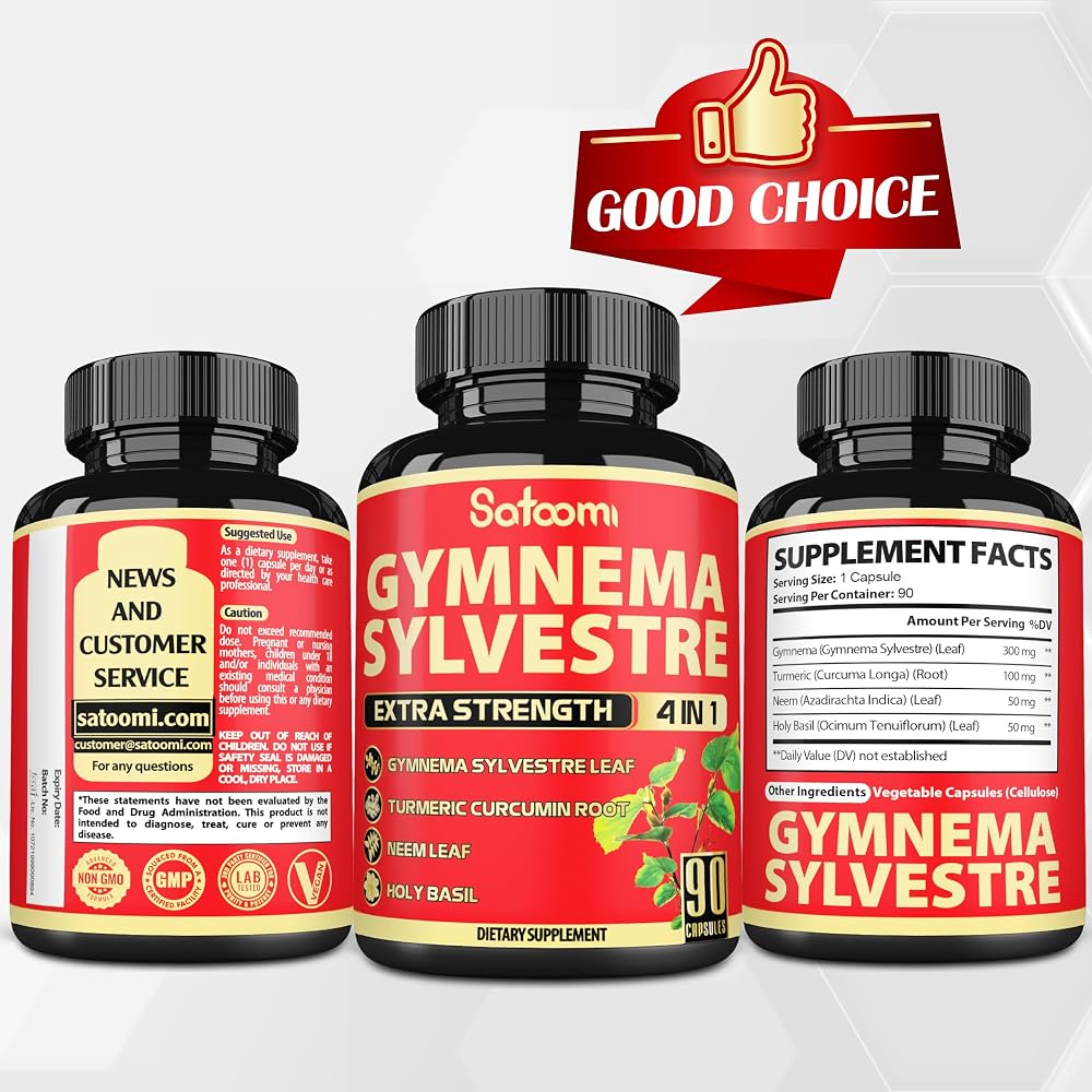 Satoomi Pure Gymnema Sylvestre Capsules Extract - 90 Capsules - image 6