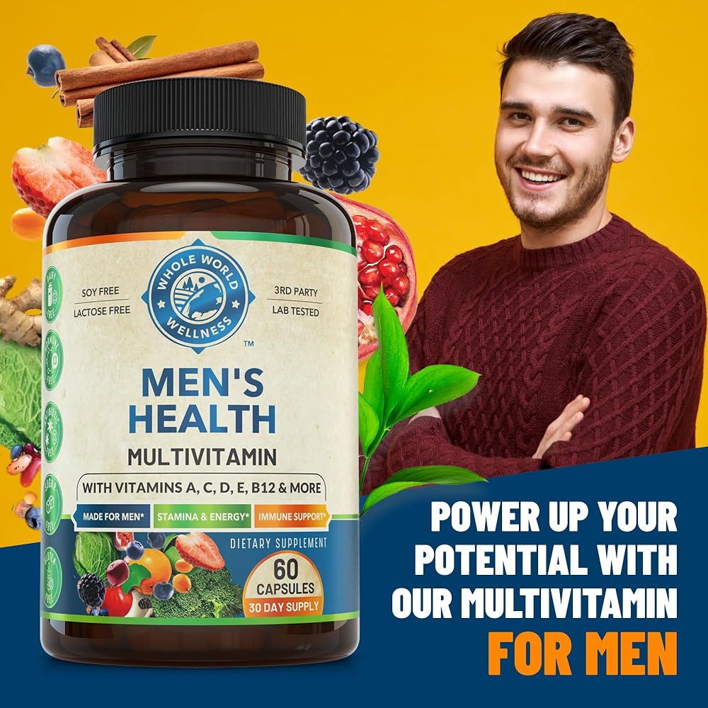Whole World Wellness Mens Daily Multivitamin for Energy & Focus - 60 Capsules - image 2