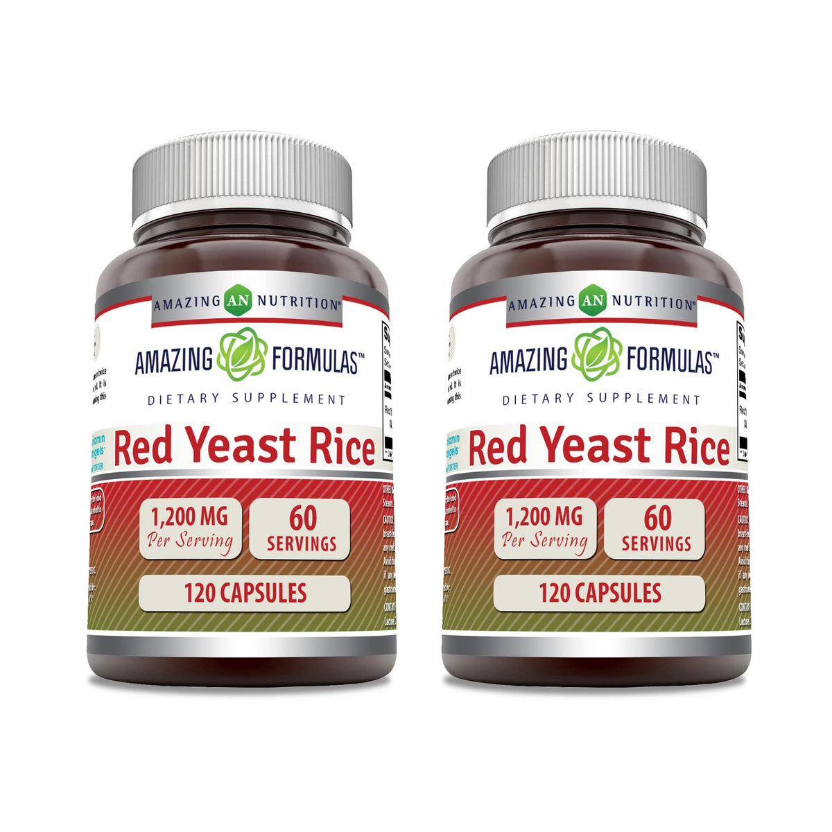 Amazing Formulas Red Yeast Rice 1200mg Per Serving Capsules Supplement