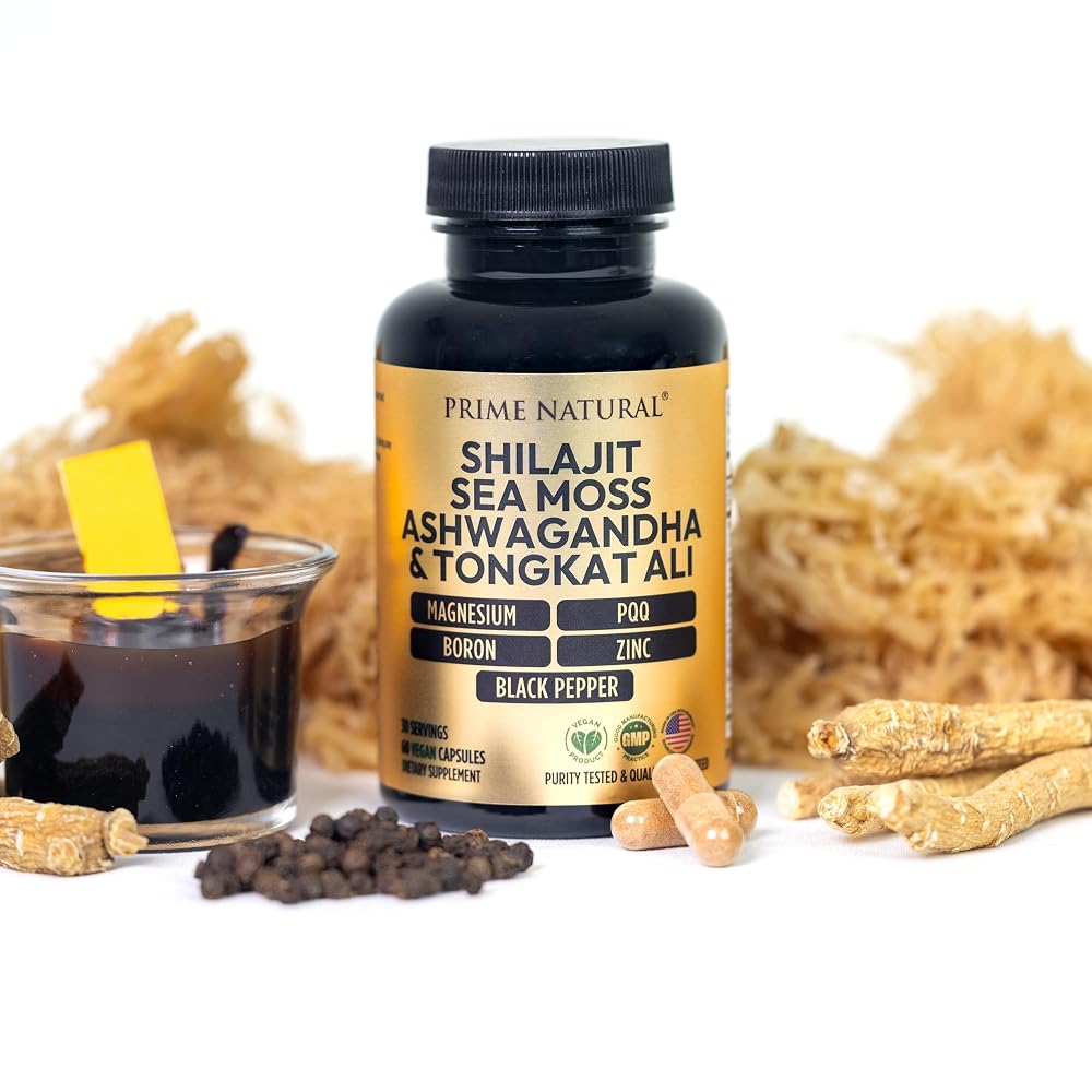 PRIME NATURAL Shilajit 1000mg with Ashwagandha & Tongkat Ali - 60 Capsules - image 5