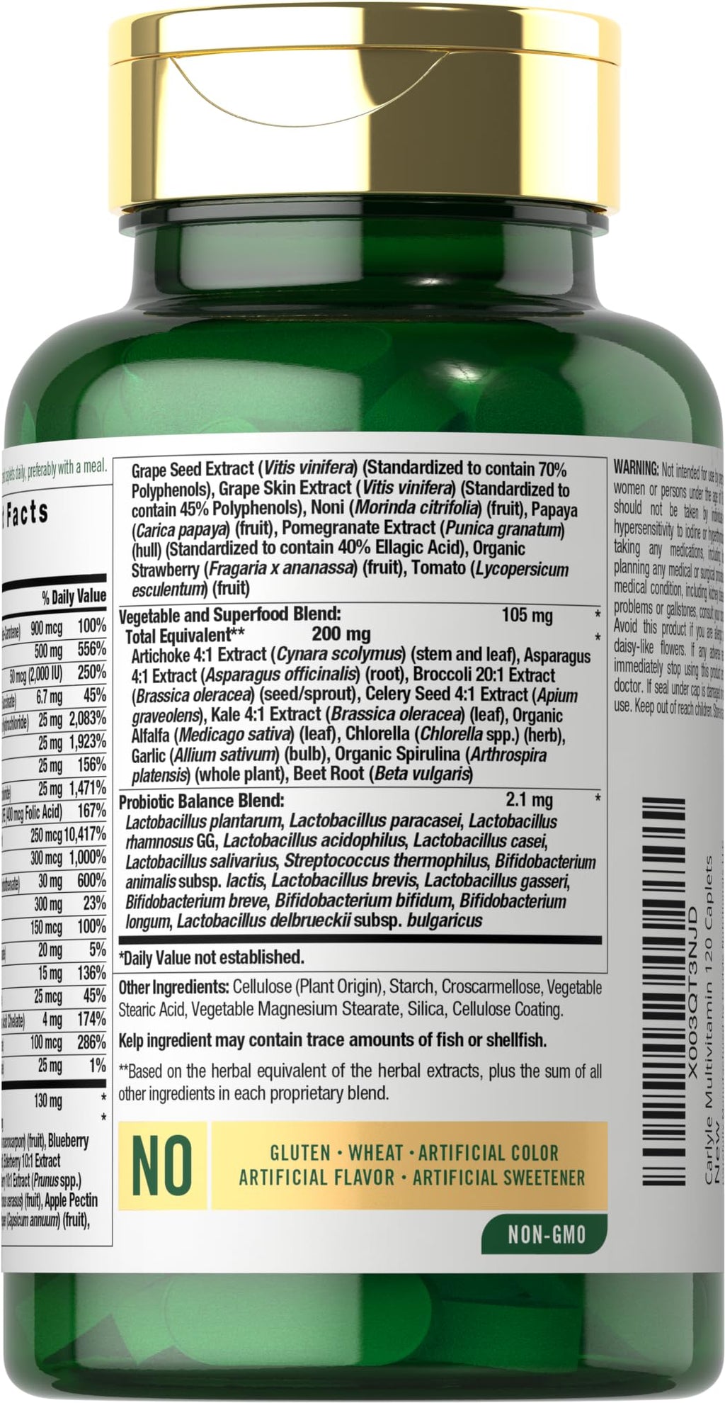 Carlyle Fruits and Veggies Supplement - 120 Caplets - image 3