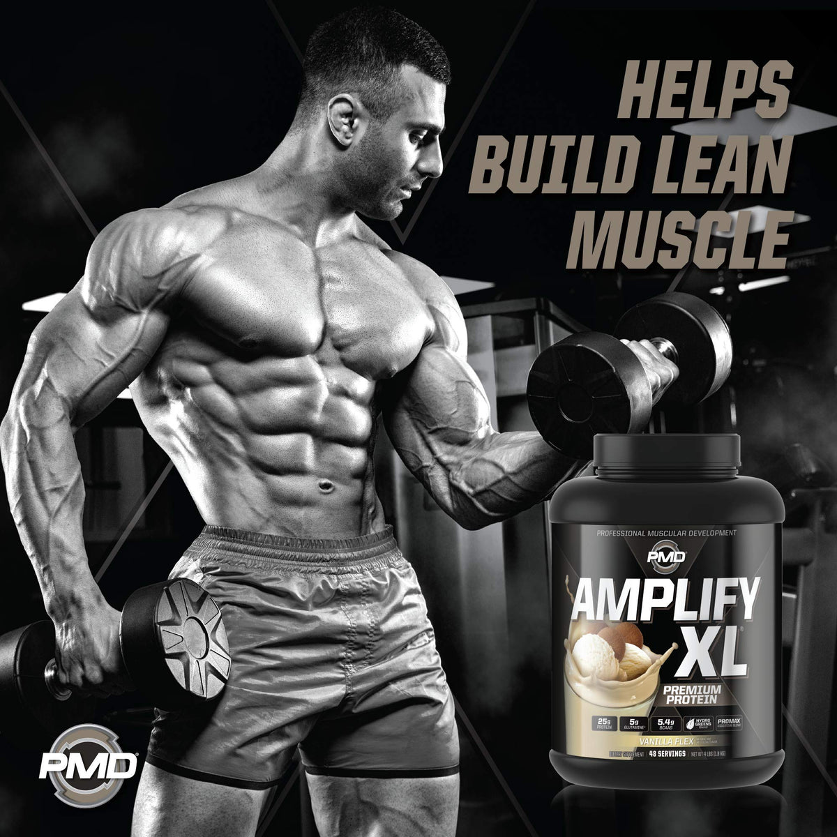 PMD Sports Amplify XL Whey Protein Hydro Greens Blend