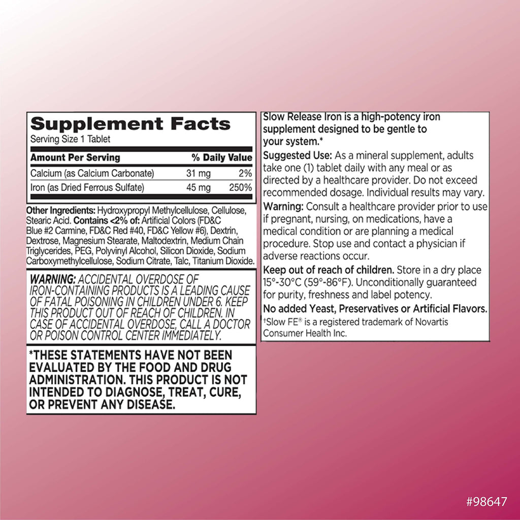 Quality Choice Iron High Potency Slow Release Tablets