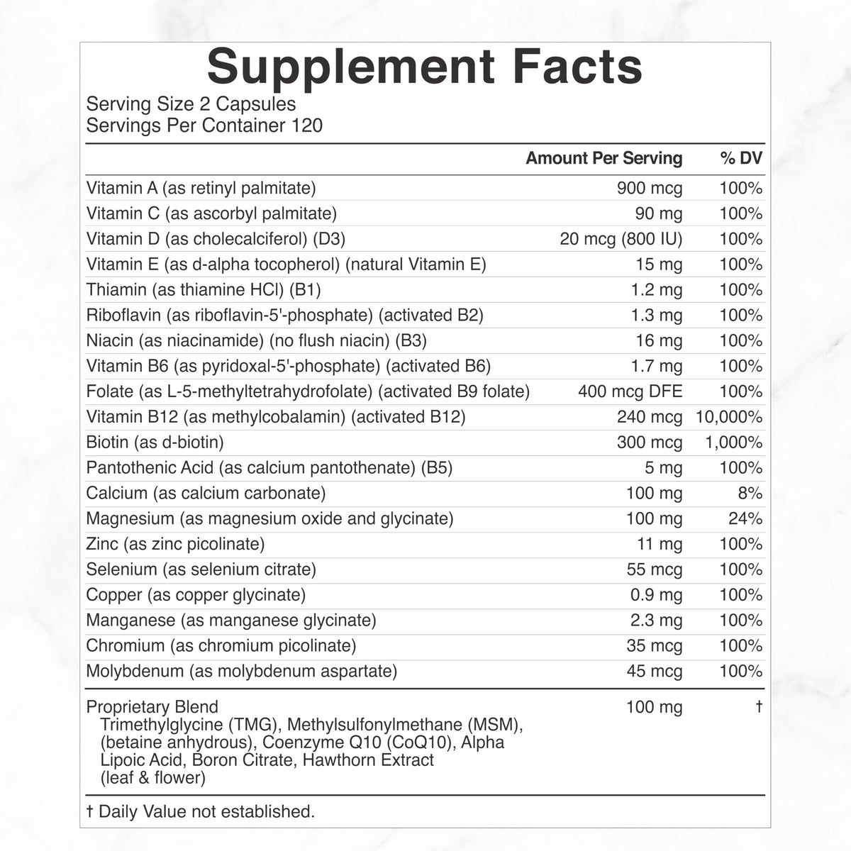DEAL SUPPLEMENT Methylated Multivitamin - 240 Capsules - image 2