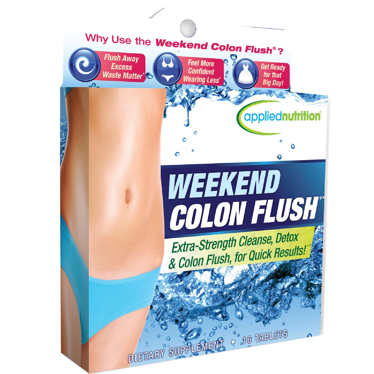 Applied Nutrition Weekend Colon Flush 3-Day Digestive Reset - 16 Tablets